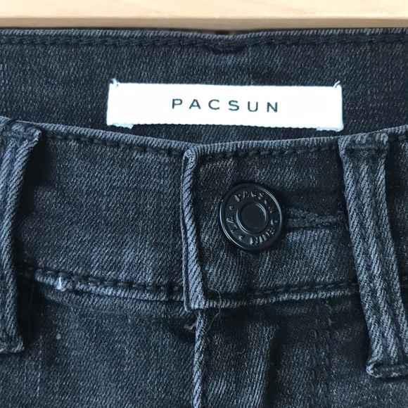 PAC SUN black denim high waisted sz US 23 shorts - Picture 2 of 7